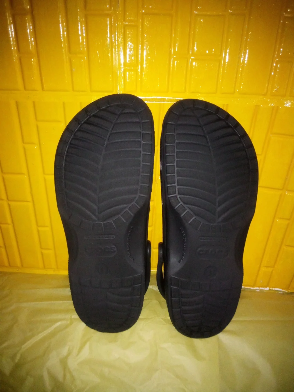 CROCS Black Classic Clog Worn